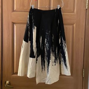 Anthropologie Black and Cream Artistic Skirt